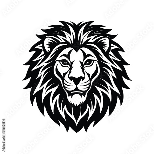 Majestic Lion Head Tribal Style Vector Illustration