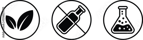 A visual representation of food safety labels, featuring no additives, chemicals, and ingredients