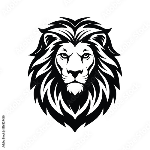 Majestic Lion Head Tribal Style Vector Illustration