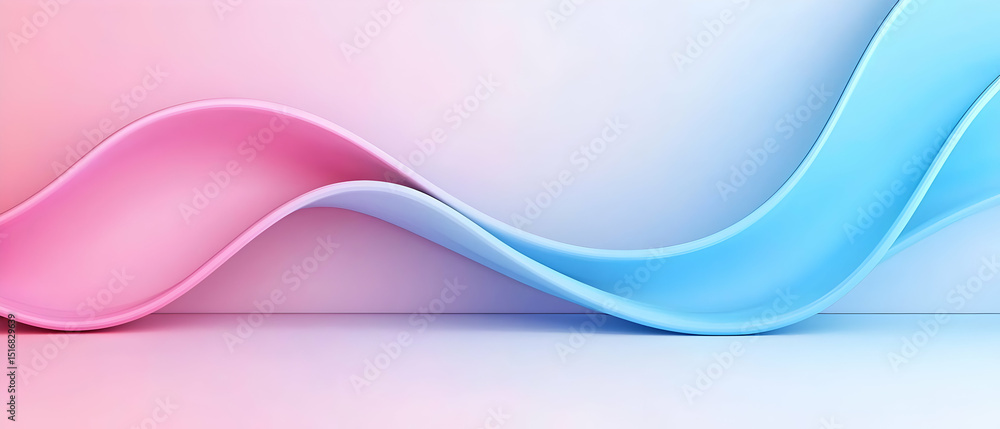 Obraz premium Abstract Modern Geometric Design With Pink And Blue Waves