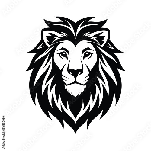 Majestic Lion Head Tribal Style Vector Illustration