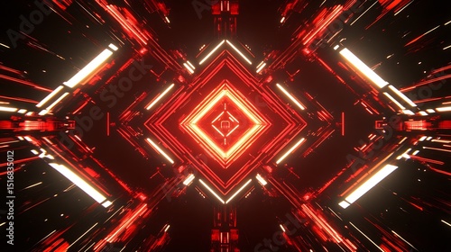 Red and white glowing tunnel