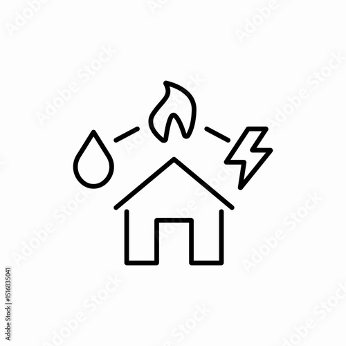 Home utility energy management icon vector sign