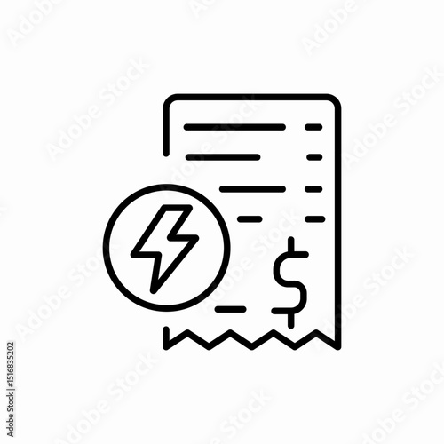 Utility bill electricity service icon vector sign