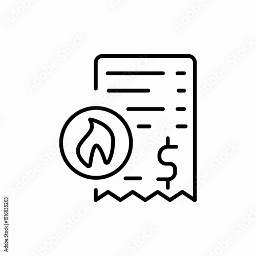 Utility bill fire service icon vector sign