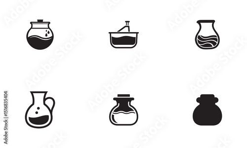 Water Vessel Silhouette – Minimalist Black Vector Illustration

