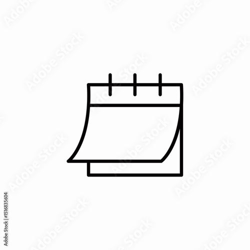 calendar sheet icon sign vector