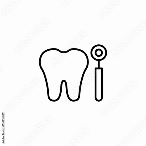 dental examination icon sign vector