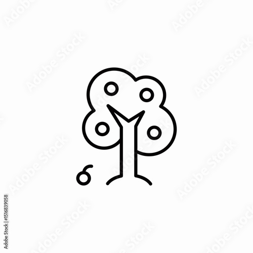 fruit tree icon sign vector