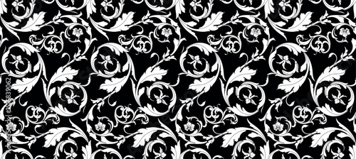Seamless motif pattern. Baroque pattern design.