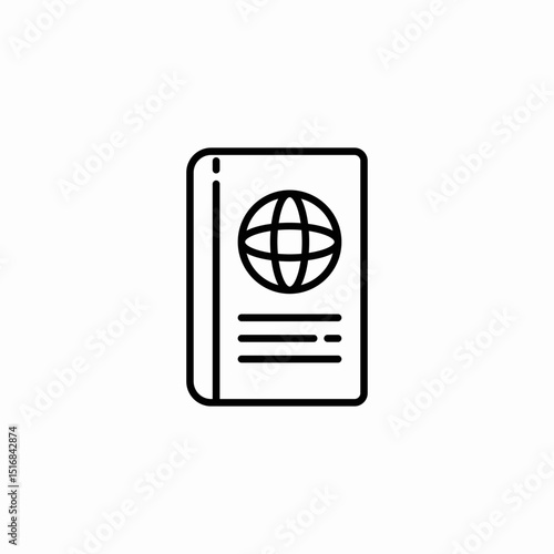 passport visa icon sign vector