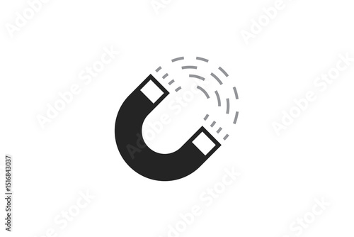 Simple U shape magnet vector icon.