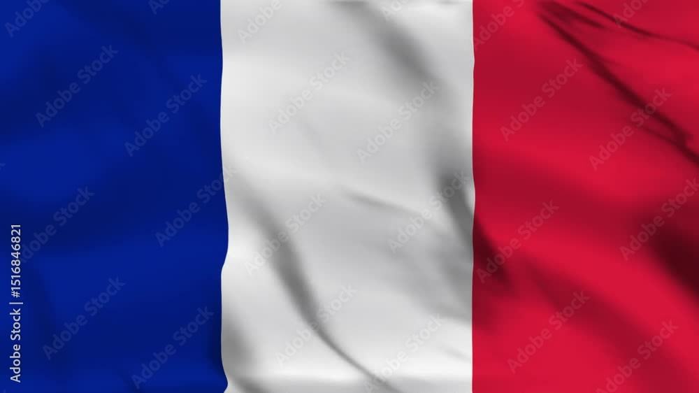 France Flag in Gentle Breeze, Flying France Flag France Flag in Gentle Breeze, Flying France Flag