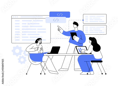 Software development isolated cartoon vector illustrations.