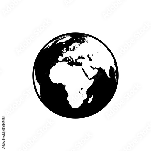 Planet earth sign isolated on transparent background. Design, mockup template for message, labels, add text, mockup, logo