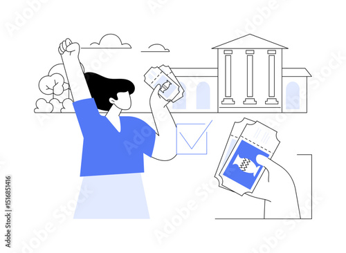 Buying tickets isolated cartoon vector illustrations.