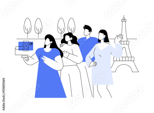 Free walking tour isolated cartoon vector illustrations.