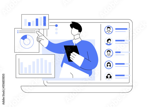 Dynamic presentation isolated cartoon vector illustrations.