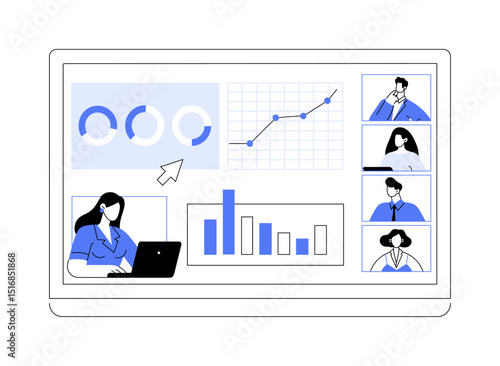 Screen sharing isolated cartoon vector illustrations.