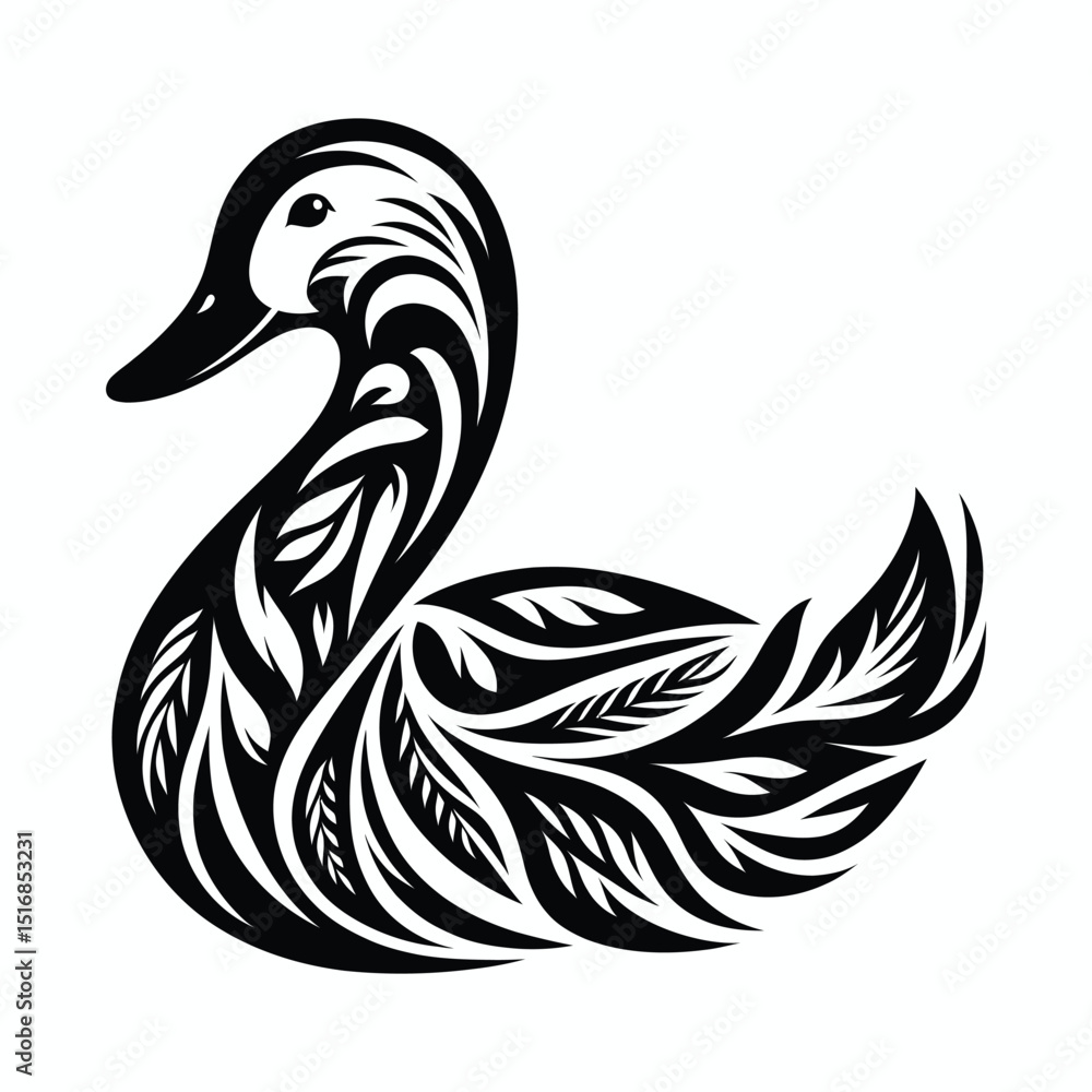 Fototapeta premium Stylized Mallard Duck Silhouette21