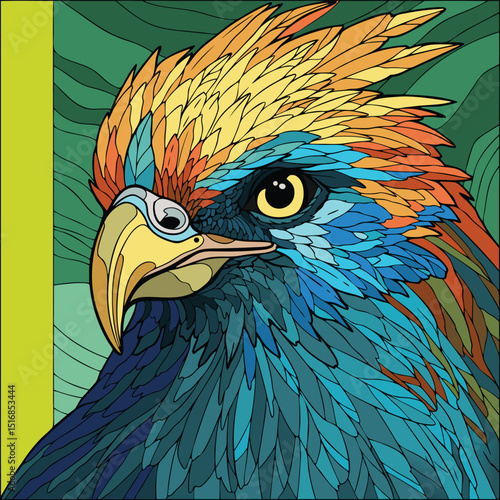 Abstract Aquila Spectrum Design with Vibrant Colors and Vector Graphics Elements
