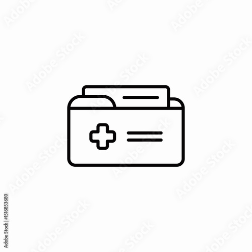 medical history folder icon sign vector