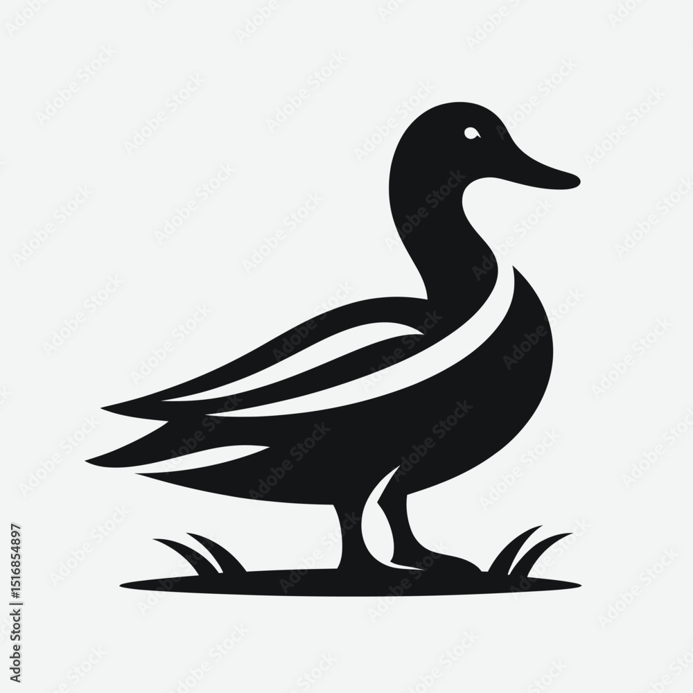 Stylized Mallard Duck Silhouette10 Stylized Mallard Duck Silhouette10