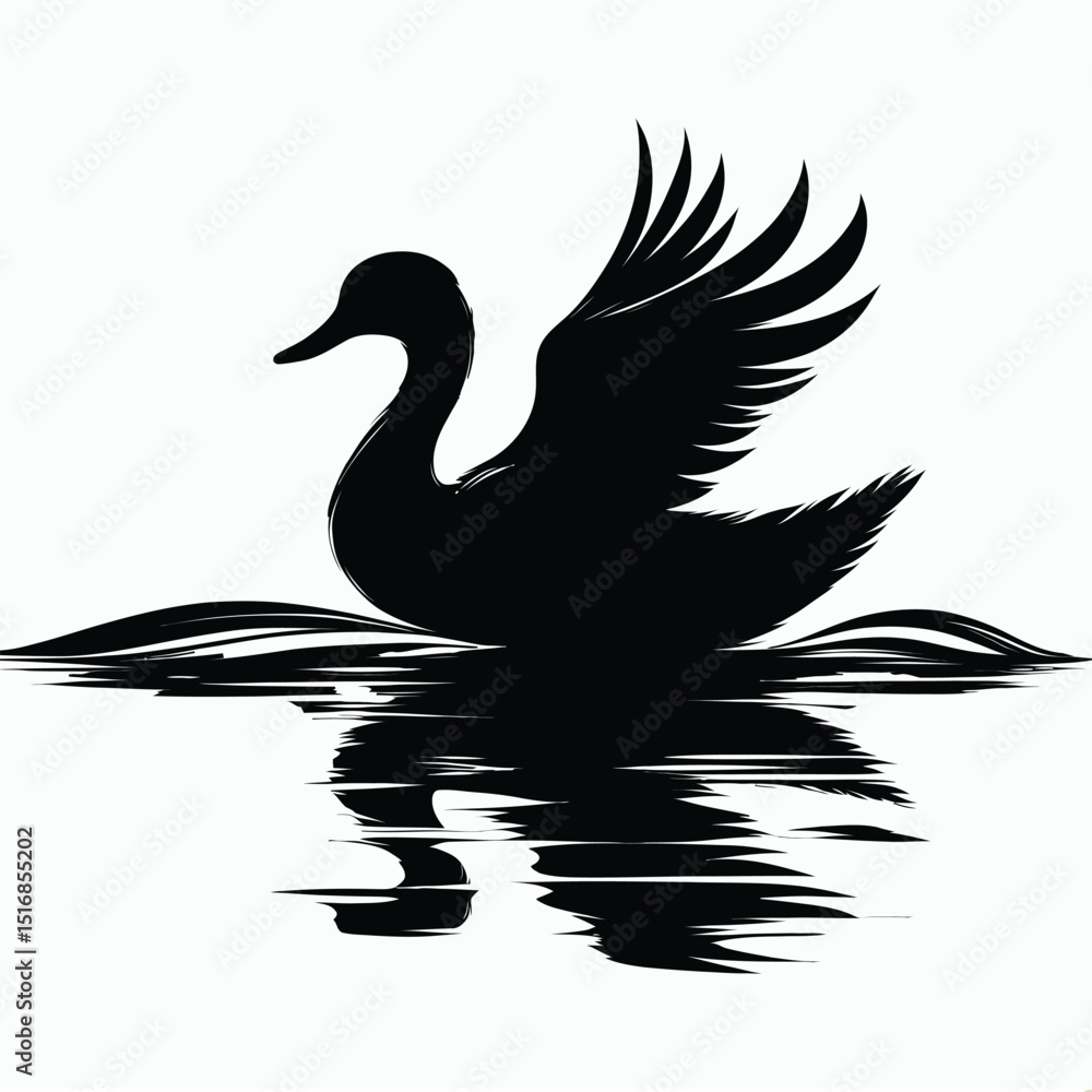 Obraz premium Stylized Mallard Duck Silhouette8