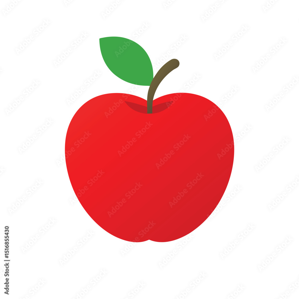 Apple Fruit Icon – Clean Vector Illustration on White Background Apple Fruit Icon – Clean Vector Illustration on White Background