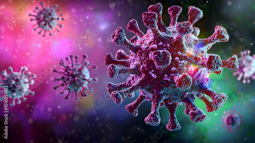 Detailed 3D Virus Model Illustration