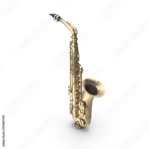 Canvas Print Gold saxophone isolated on transparent background