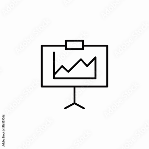 white board presentation icon sign vector