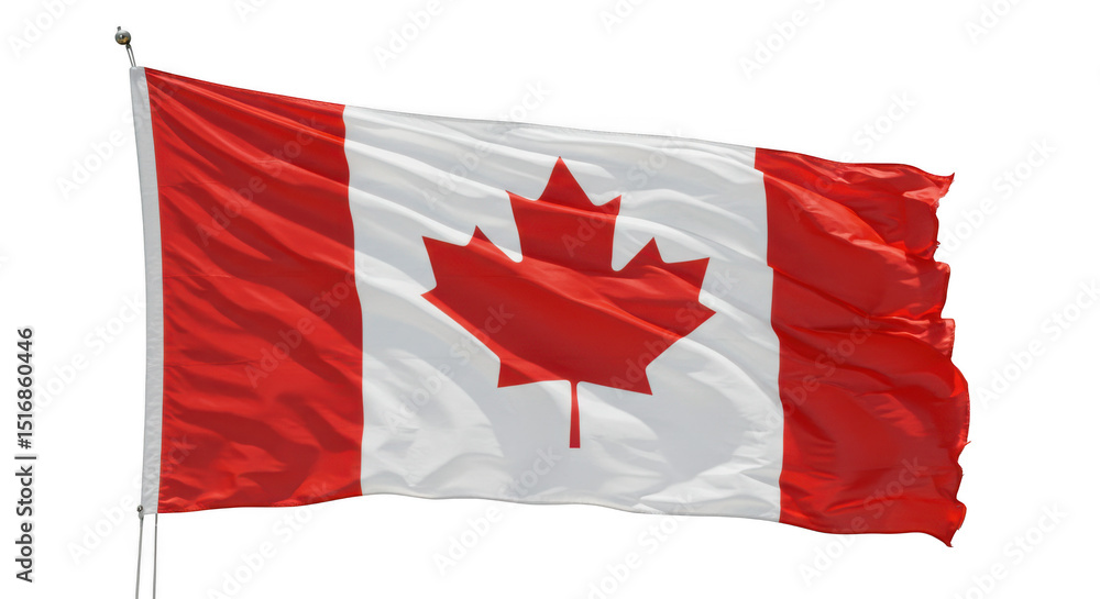 Canadian flag waving isolated on transparent background Canadian flag waving isolated on transparent background