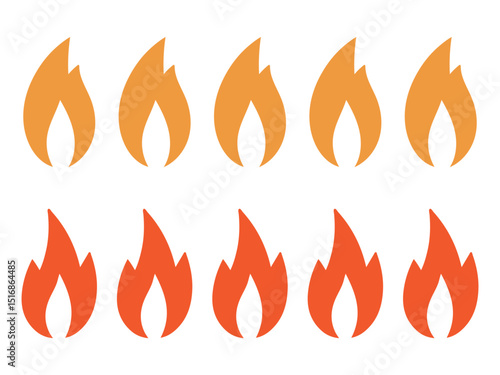 Set of flame icons in varying intensity levels.