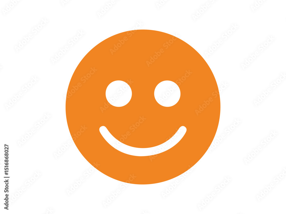 Fototapeta premium Cheerful orange emoticon conveys positivity.