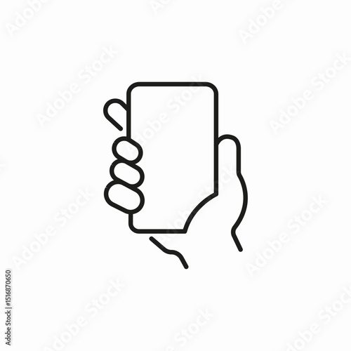 hand holding phone icon sign vector