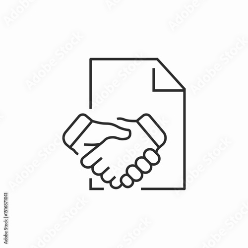 handshake document deal  icon sign vector