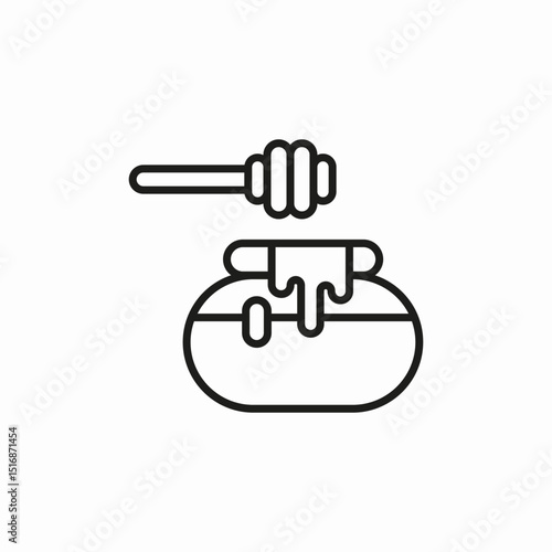 honey pot dipper icon sign vector