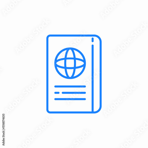passport document globe icon sign vector