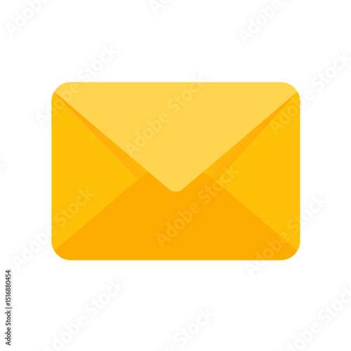 yellow closed envelope — vector illustration