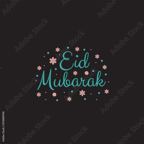 Eid Mubarak floral elegant typography  