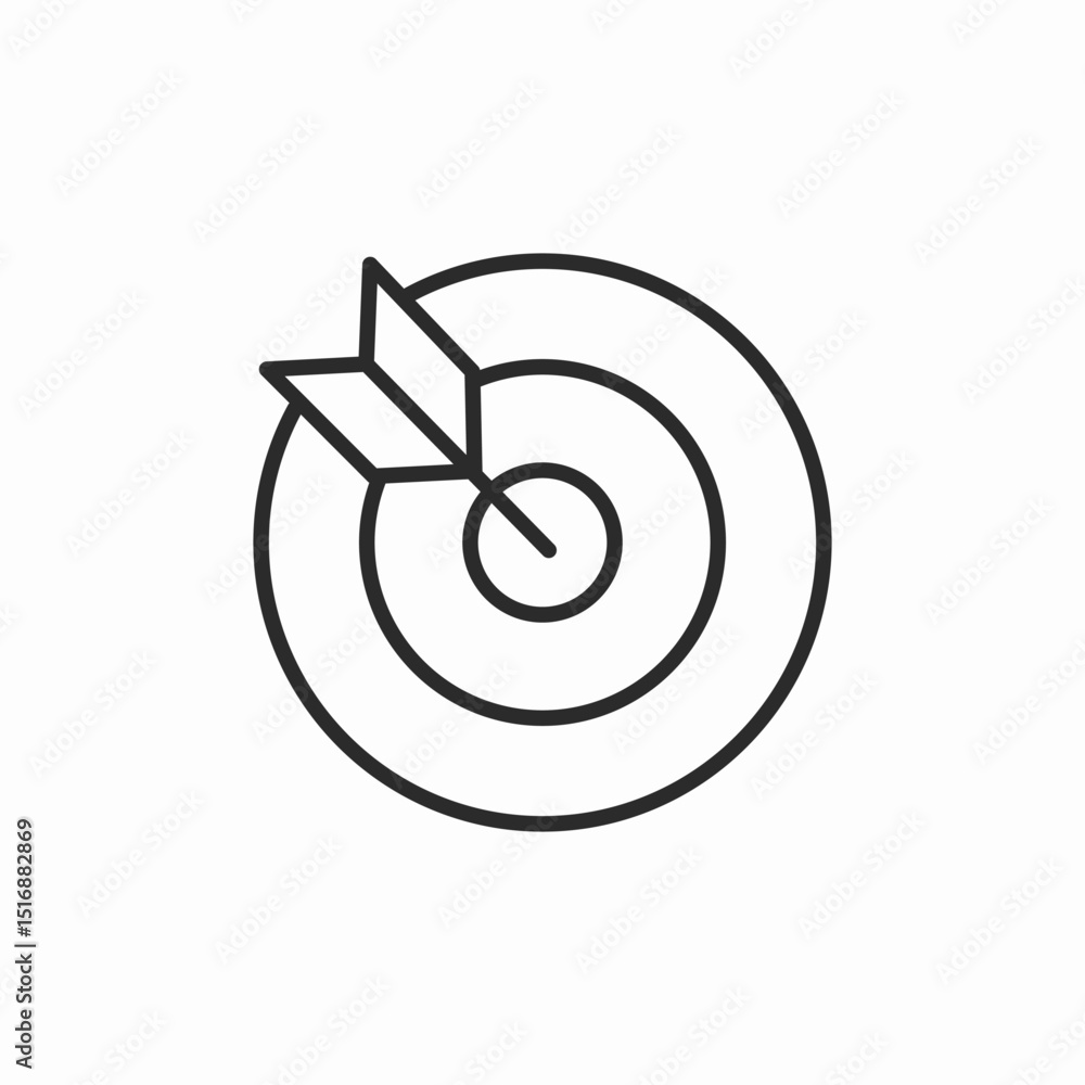 arrow in target icon sign vector arrow in target icon sign vector