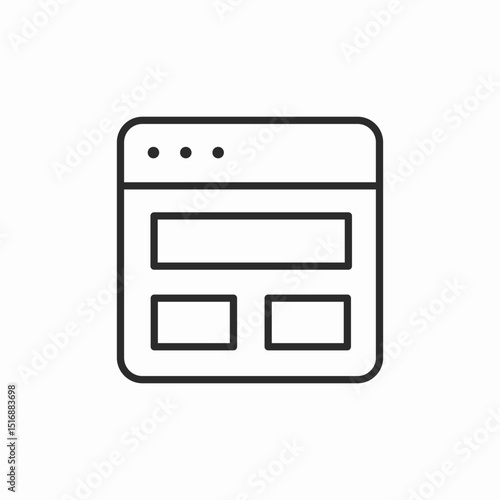 browser with layout icon sign vector