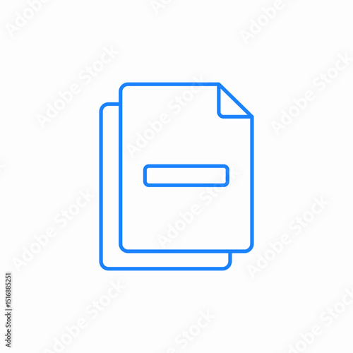 document forbidden minus icon sign vector