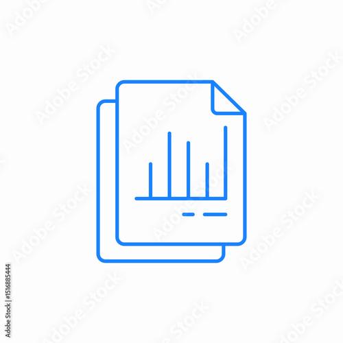 document graph bars icon sign vector