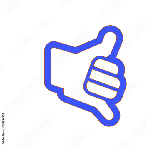 A Bold Outline Illustration of a Hand Forming the Shaka Sign  a Popular Hawaiian Gesture.