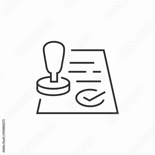 document stamped approved icon sign vector
