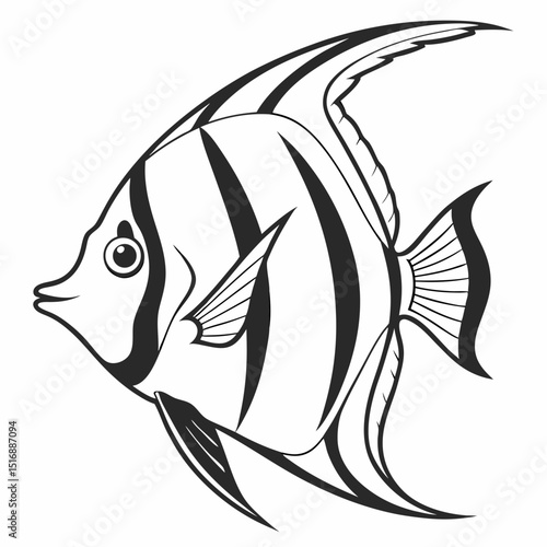 Tropical fish collection isolated on white