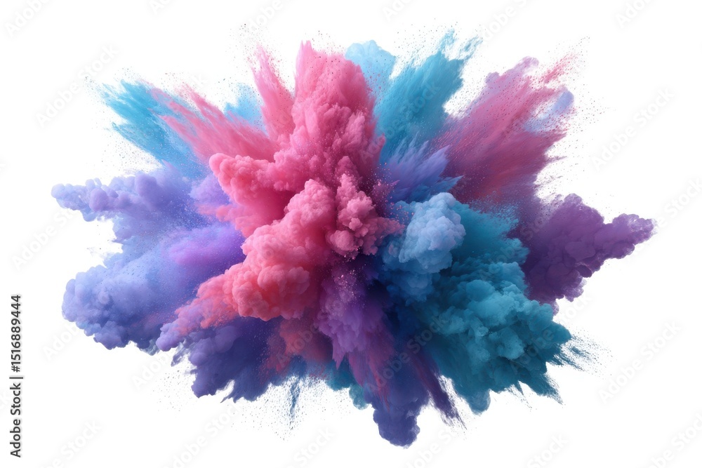 Naklejka premium Vibrant color powder explosion isolated on white background