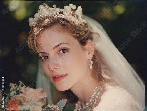 1990s bridal style fashion portrait model wedding bride lifestyle 90s vintage aesthetic film